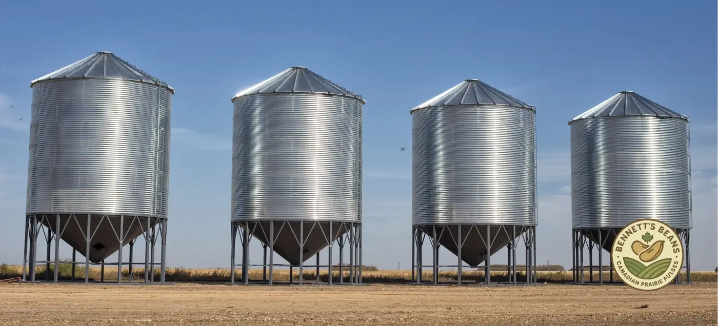 Grain storage bins representing lot-based quality documentation and shipment-specific export paperwork